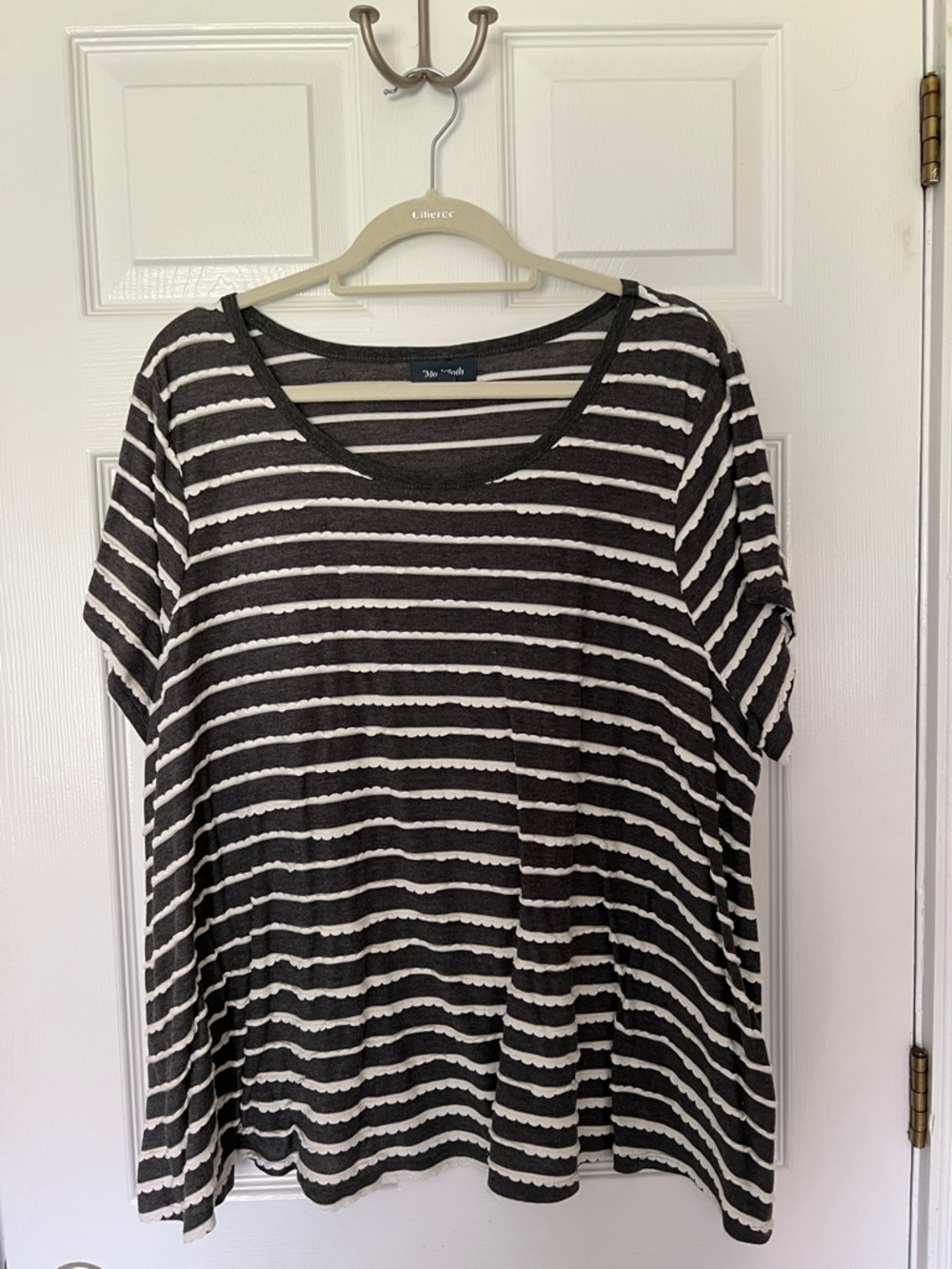 Modcloth Black and White Striped Scoop Neck Tee
